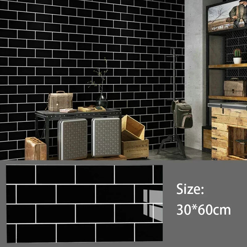 Imitation Ceramic Tile Wall Sticker Wallpaper Self-adhesive 3D Wall Decoration Bathroom Waterproof Marble Kitchen Wall Stickers