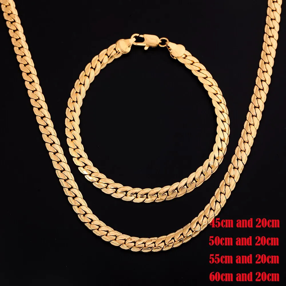Luxury Gold Silver Necklace For Men And Women 6mm