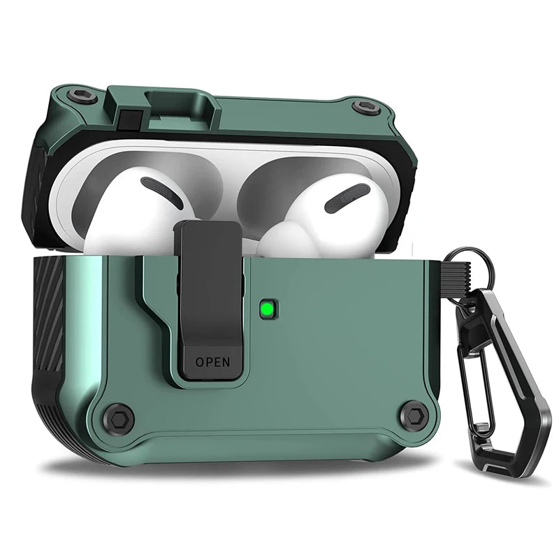Security Lock Cover for AirPods Pro 3 2025 Case for AirPods Pro3 Pro 3rd Gen 2025 Cases Shockproof PC Headphone Fundas With Hook