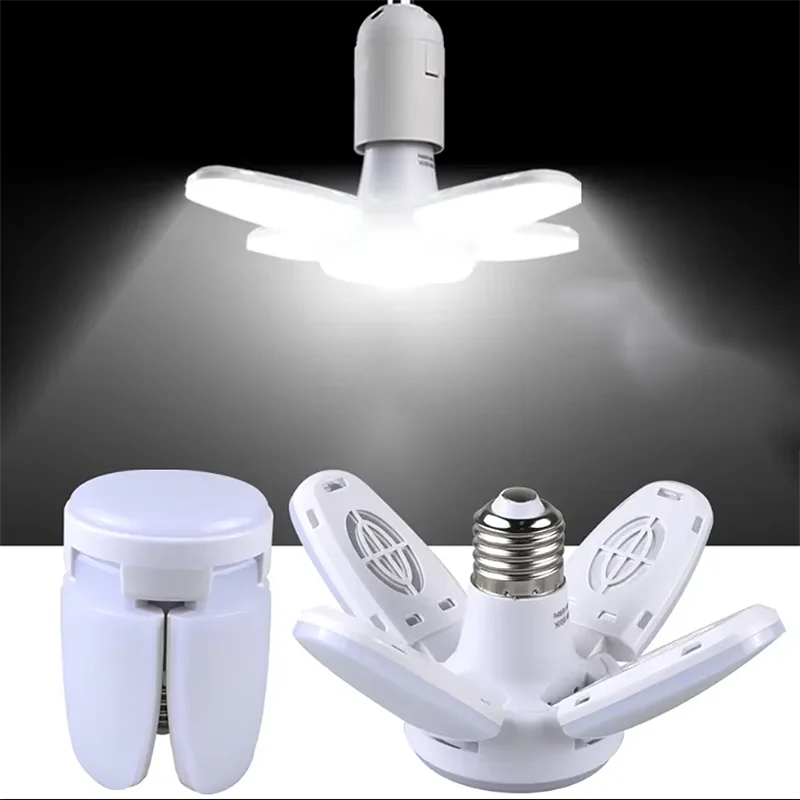 4-Arm Folding LED Bulb E27 Remote Control