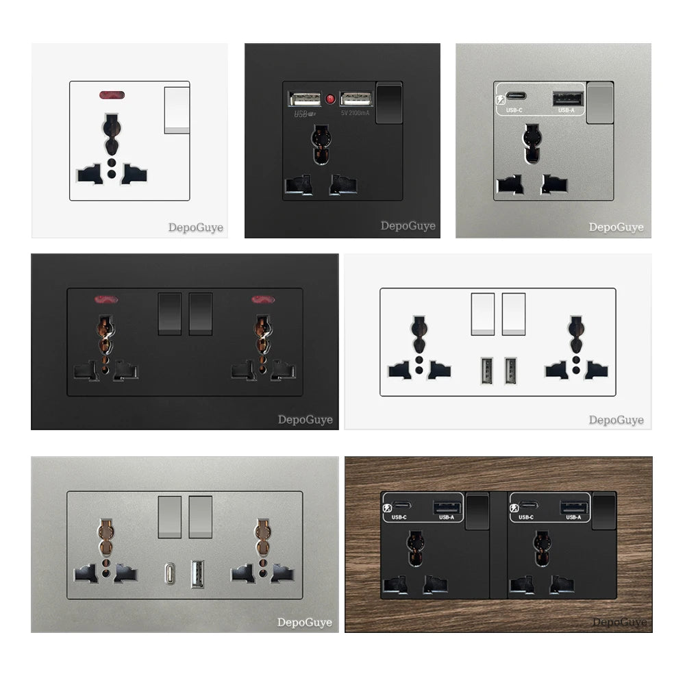 Ổ Cắm Đa Năng Sạc Nhanh 18W USB Type-C 3 Chân 220V