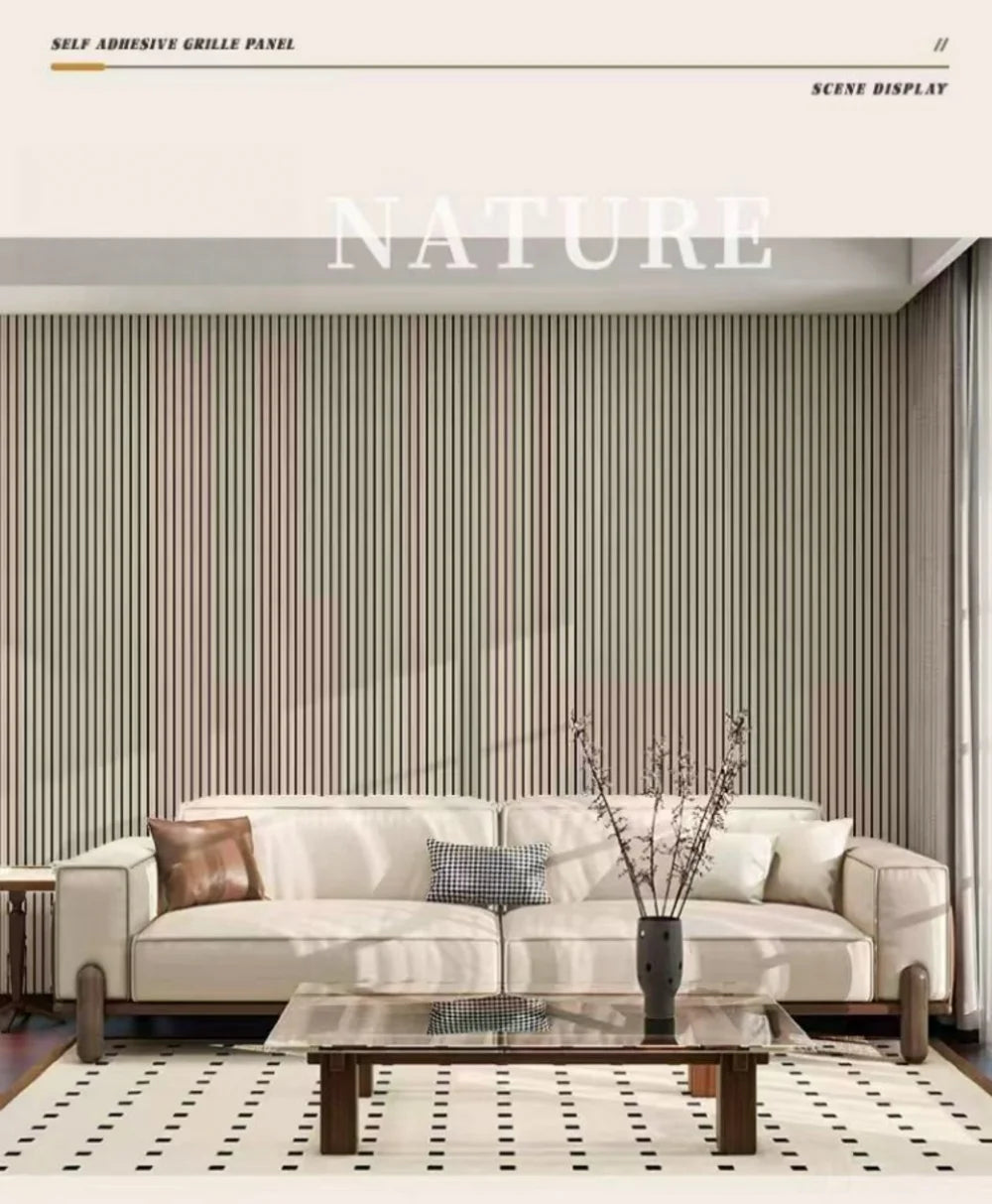60cm X 3m Pvc Thickened Wall Sticker Self Adhesive Waterproof Moisture Proof Decorative Ceiling Grille Board Background Wall