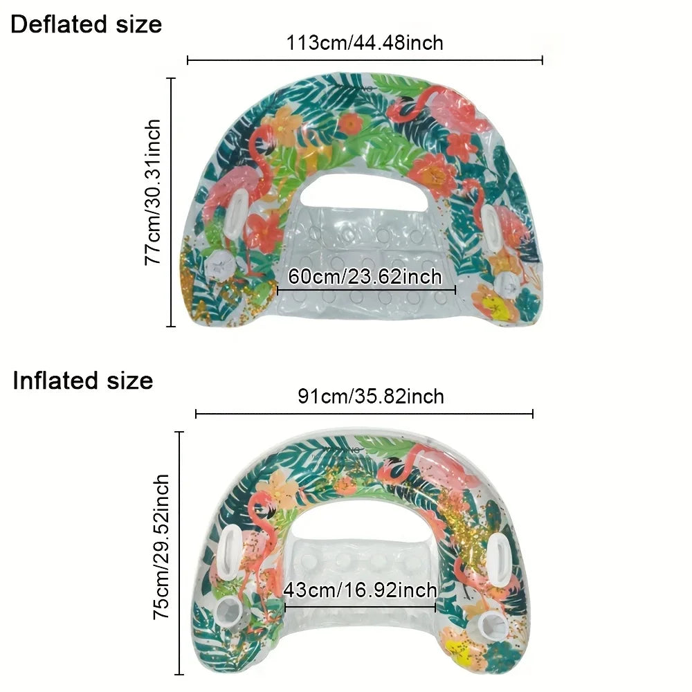 Ghế Phao Hình Lá Hồng Hạc Lấp Lánh Cho Hồ Bơi