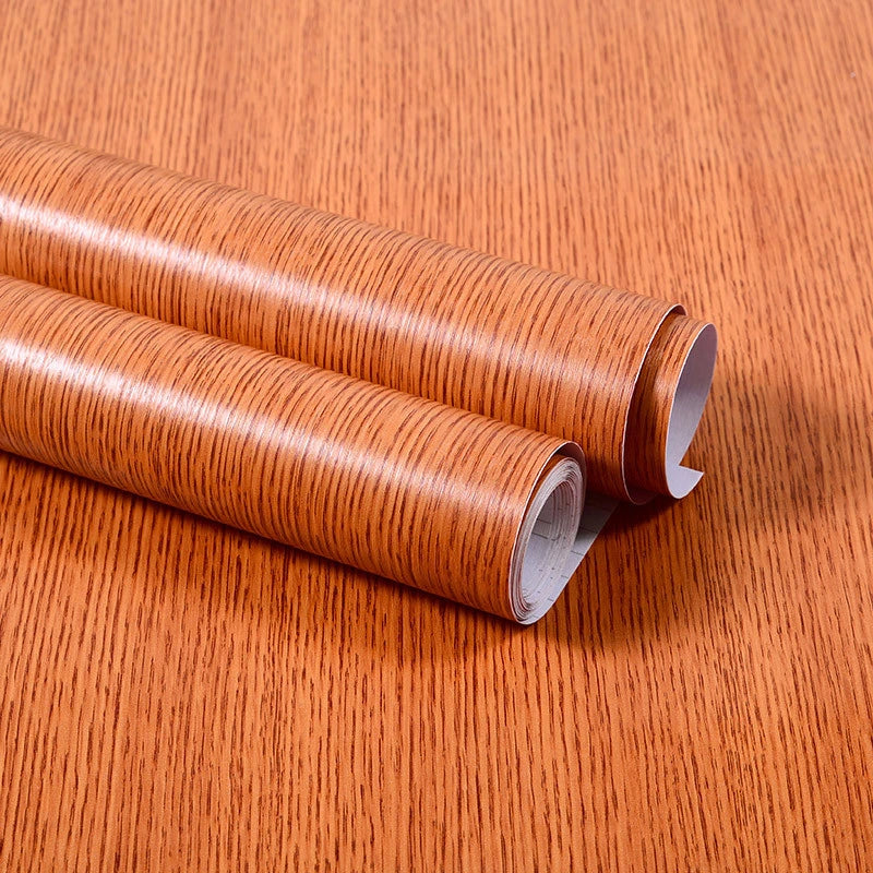Wood Grain Home Decor Furniture Waterproof Vinyl Wall Sticker Self Adhesive PVC Wallpaper Kitchen Cabinet Door Sticker