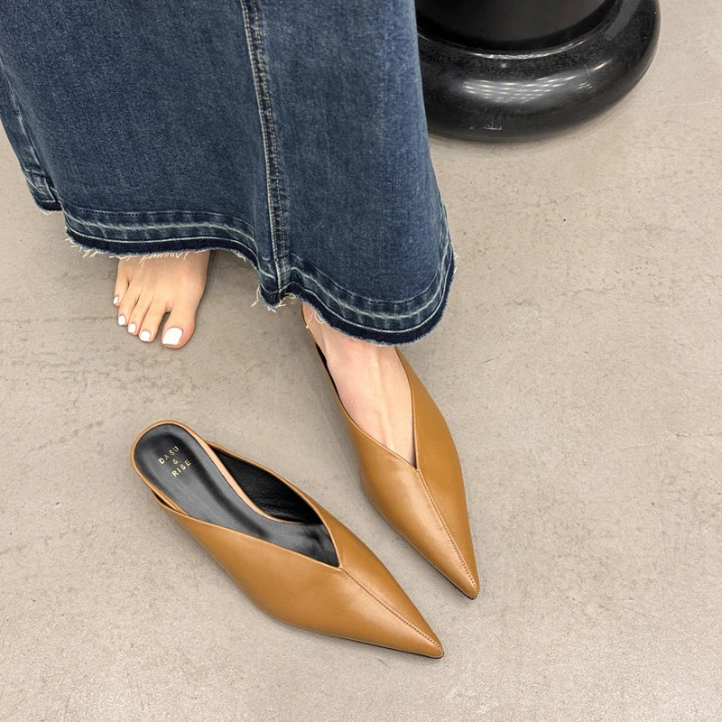 Dép Mũi Nhọn Nữ Thời Trang SUOJAILUN 2024 Mới