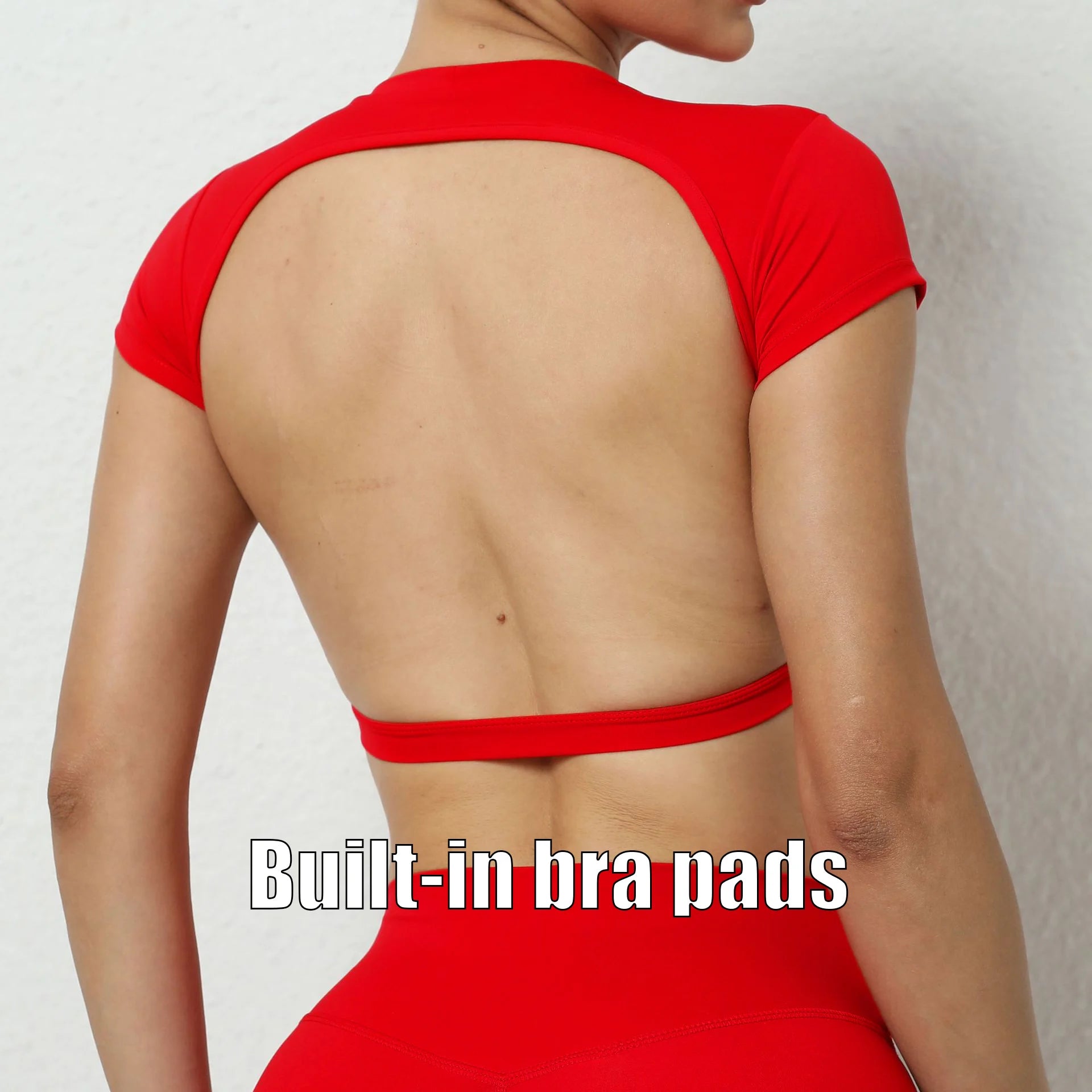 Women's Breathable Backless Yoga Gym Active Sports Shirt