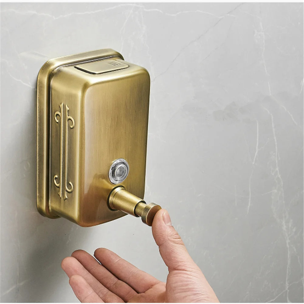 Bình Xà Phòng Treo Tường Inox 304 Mạ Vàng Hồng Cổ - Daisan Mart
