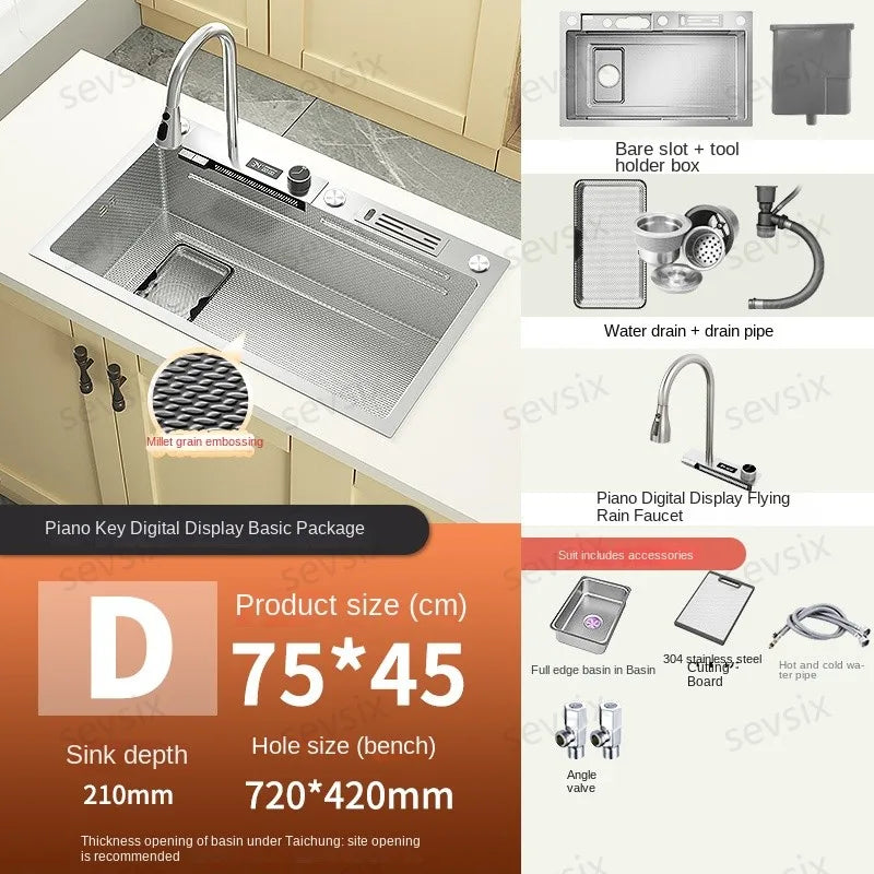 Chậu rửa bếp thông minh hiện đại chống xước bạc