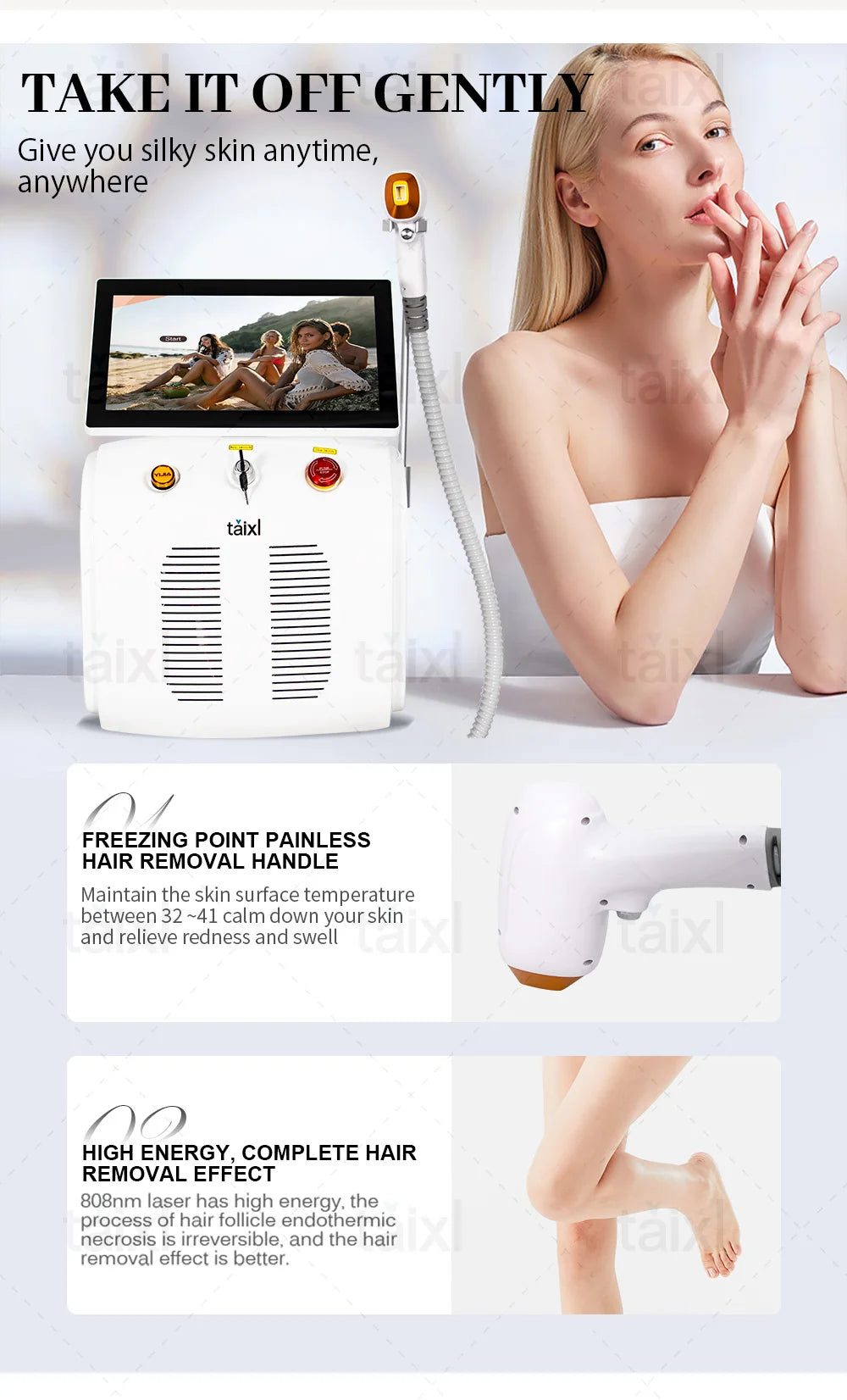 New Summer Ice Platinum 3 Wavelength 808nm Diode Laser 808 Hair Removal Machine 808 Remov Machin Salon or Home Use Remover - Daisan Mart