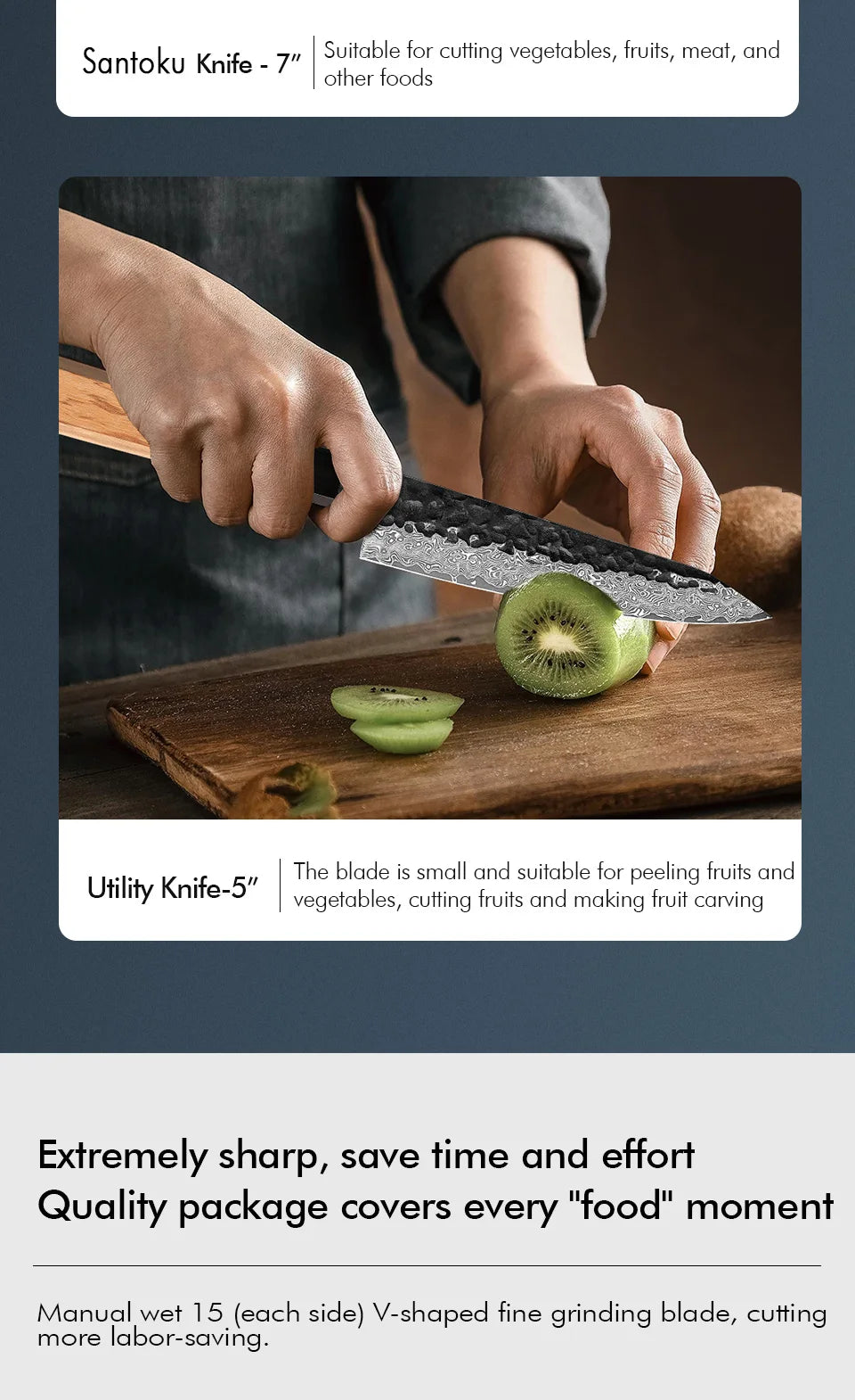 Dao Bếp Nhật F.YOUNG Rèn Tay Thép Damascus Cao Cấp