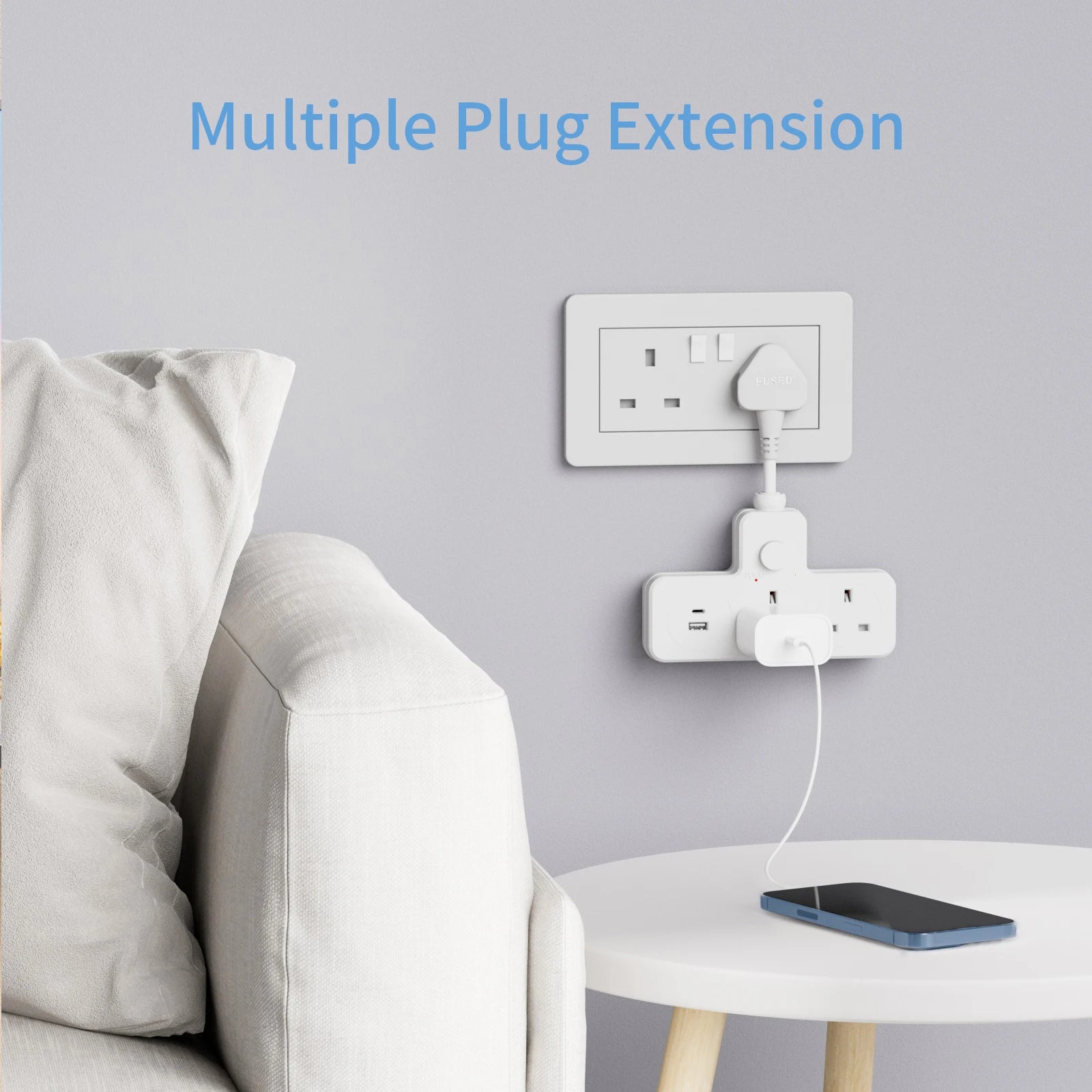 Ổ Cắm Điện Đa Năng UK 13A 3120W Kèm USB Du Lịch Văn Phòng