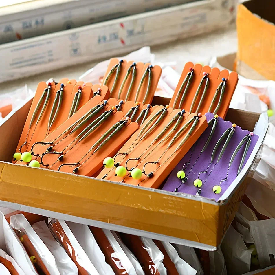 MNFT 3Sets Carp Fishing Rigs with Ready-Made Hair Hooks Size 3#-10# Pesca Hook Fishing Lure Tackle for Carp Fishing