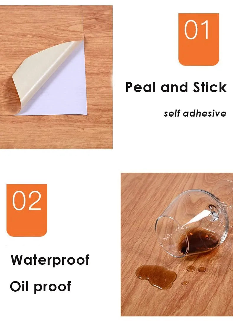 Giấy Dán Tường Vân Gỗ Chống Nước Tự Dính PVC