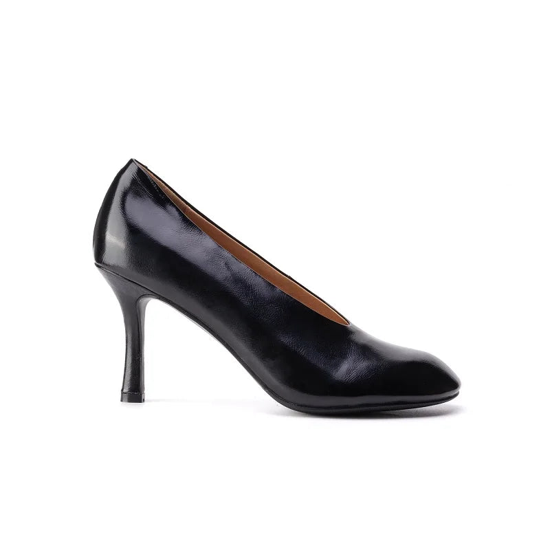 Giày Cao Gót Nữ Phong Cách Retro Pháp Da Thủ Công