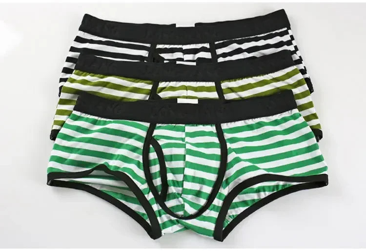 Quần lót nam cotton thoáng khí sọc mềm U-pouch