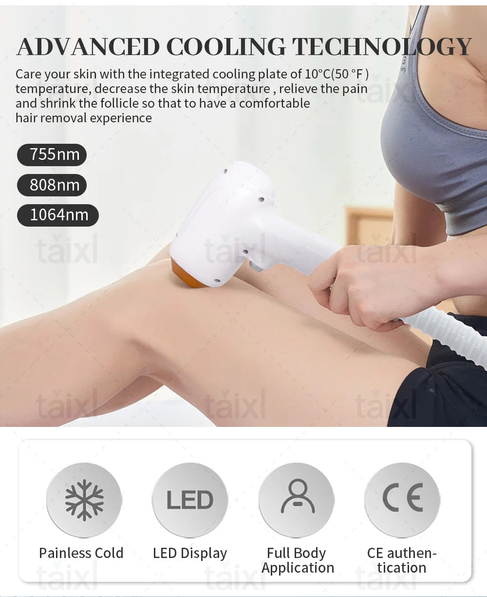 New Summer Ice Platinum 3 Wavelength 808nm Diode Laser 808 Hair Removal Machine 808 Remov Machin Salon or Home Use Remover - Daisan Mart