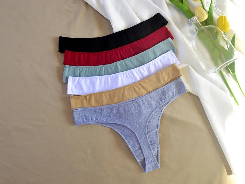 Combo of 6 Sexy G-String Sports Cotton Women's Underwear