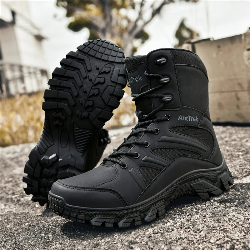 Men's Fashion Boots - Motocross Style High-Top Boots