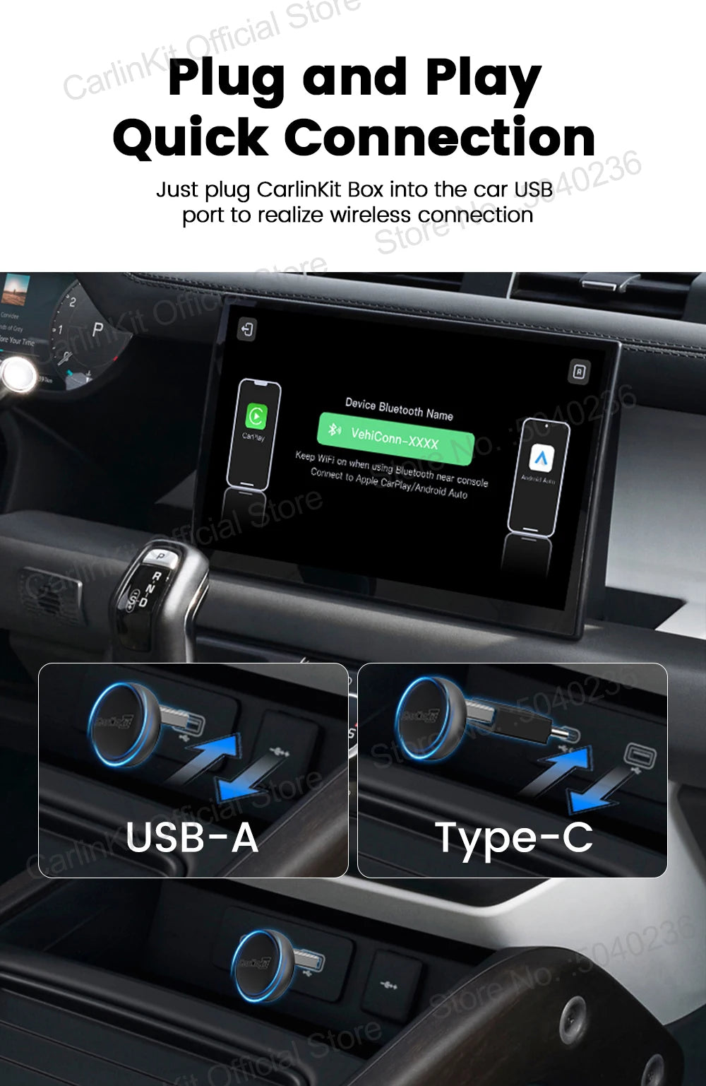 New CarlinKit 5.0 Mini Ultra3 Wireless Android Auto CarPlay 2-In-1 Wireless Adapter WIFI BLE Auto Connect Smart Mini Box For Car - Daisan Mart
