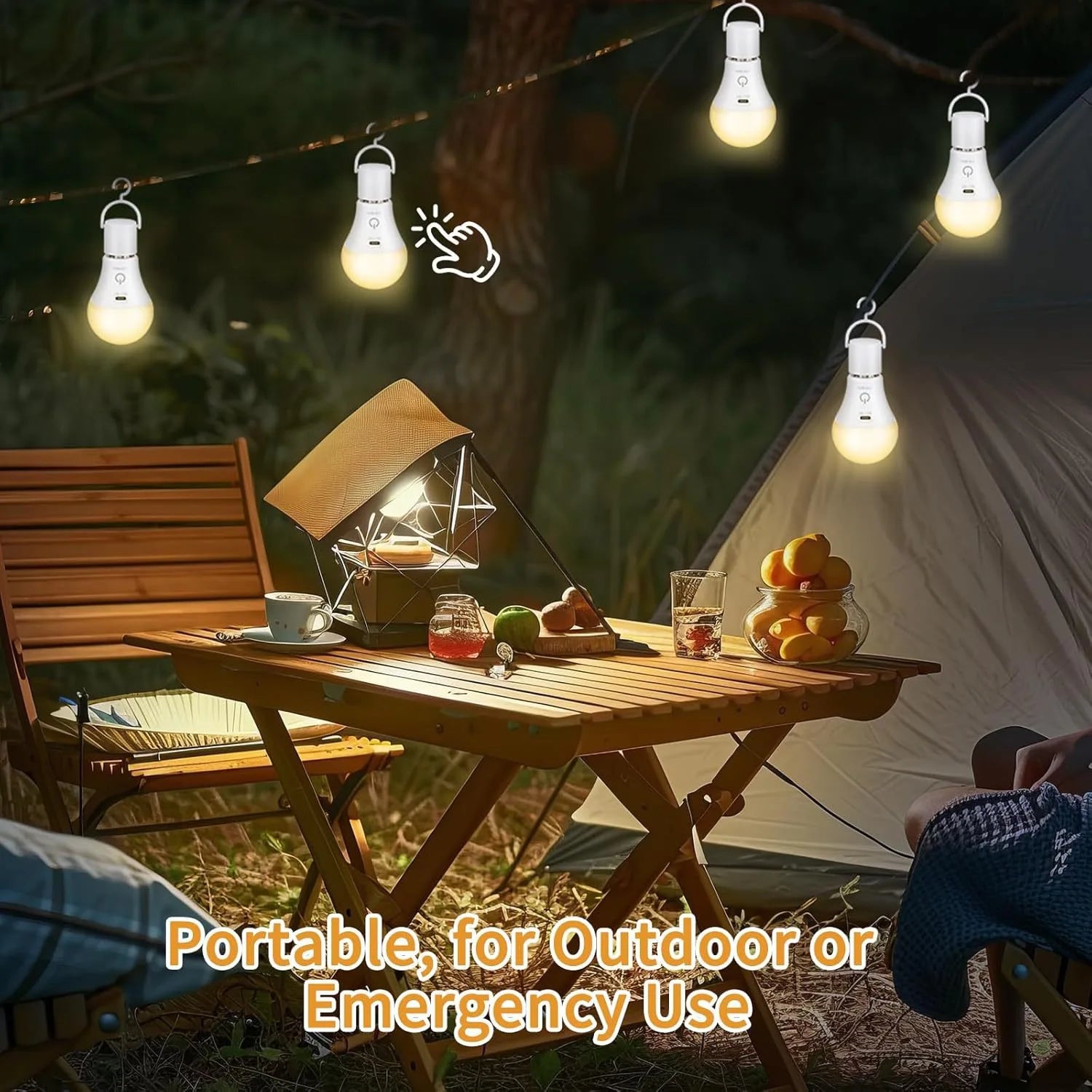 Smart Rechargeable RGB E27 Light Bulb with Remote &amp; Backup Battery