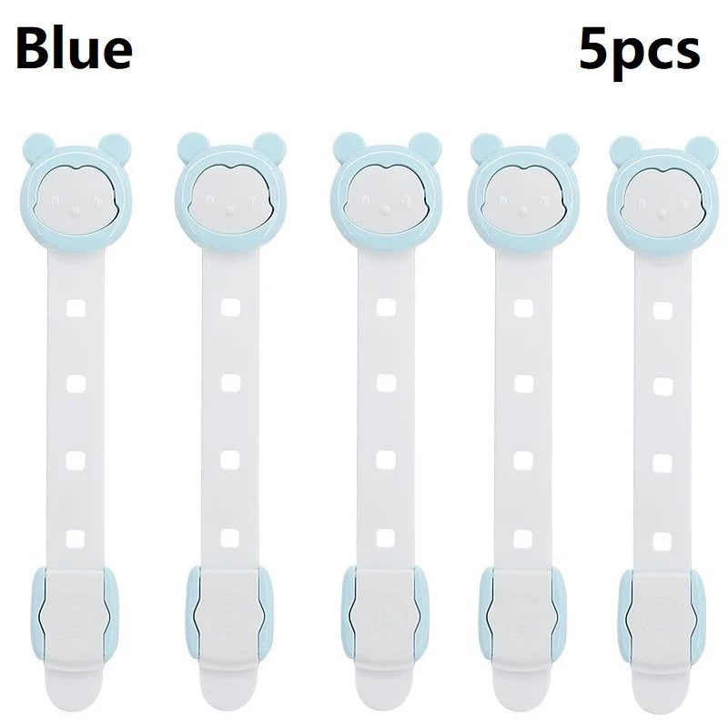5Pcs 5 Speeds Adjustable Child NEW Safety Plastic Cabinet Lock Baby Protection for Refrigerators Security Drawer  Toilet Latches - Daisan Mart