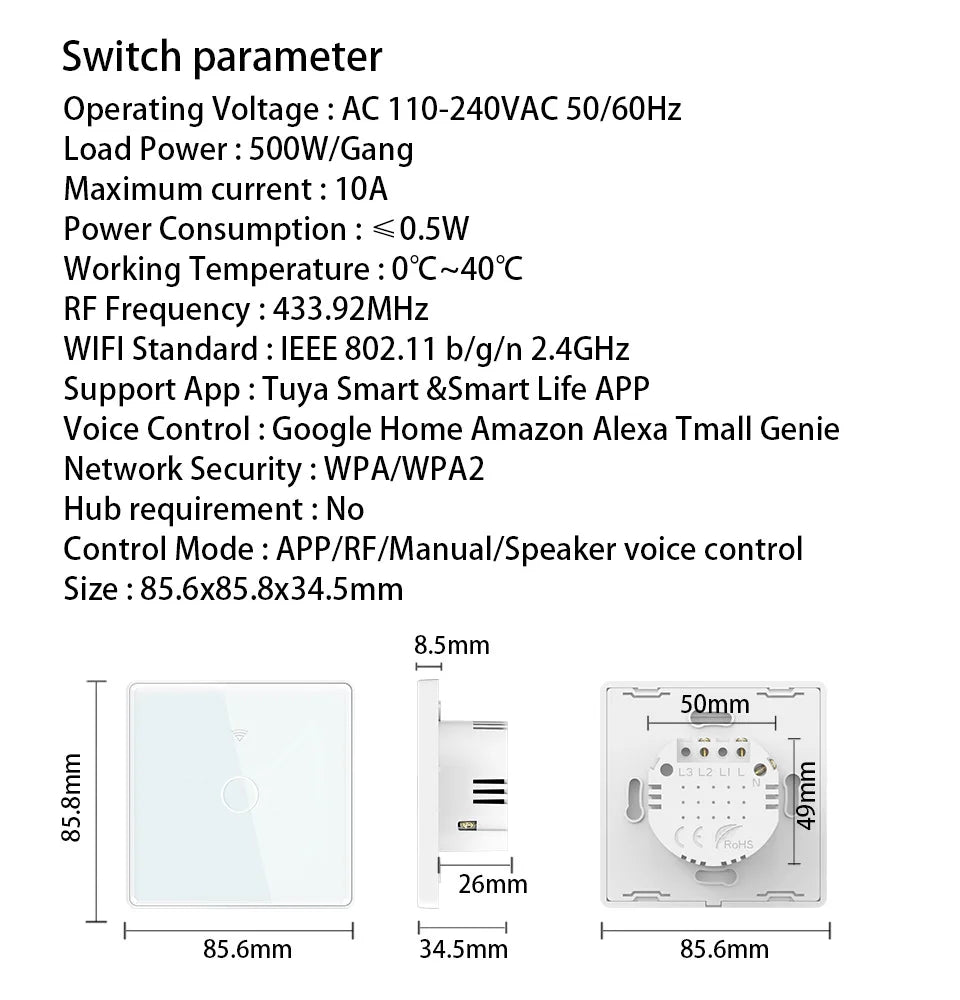 Tuya EWeLink EU Smart Switch - Voice Control