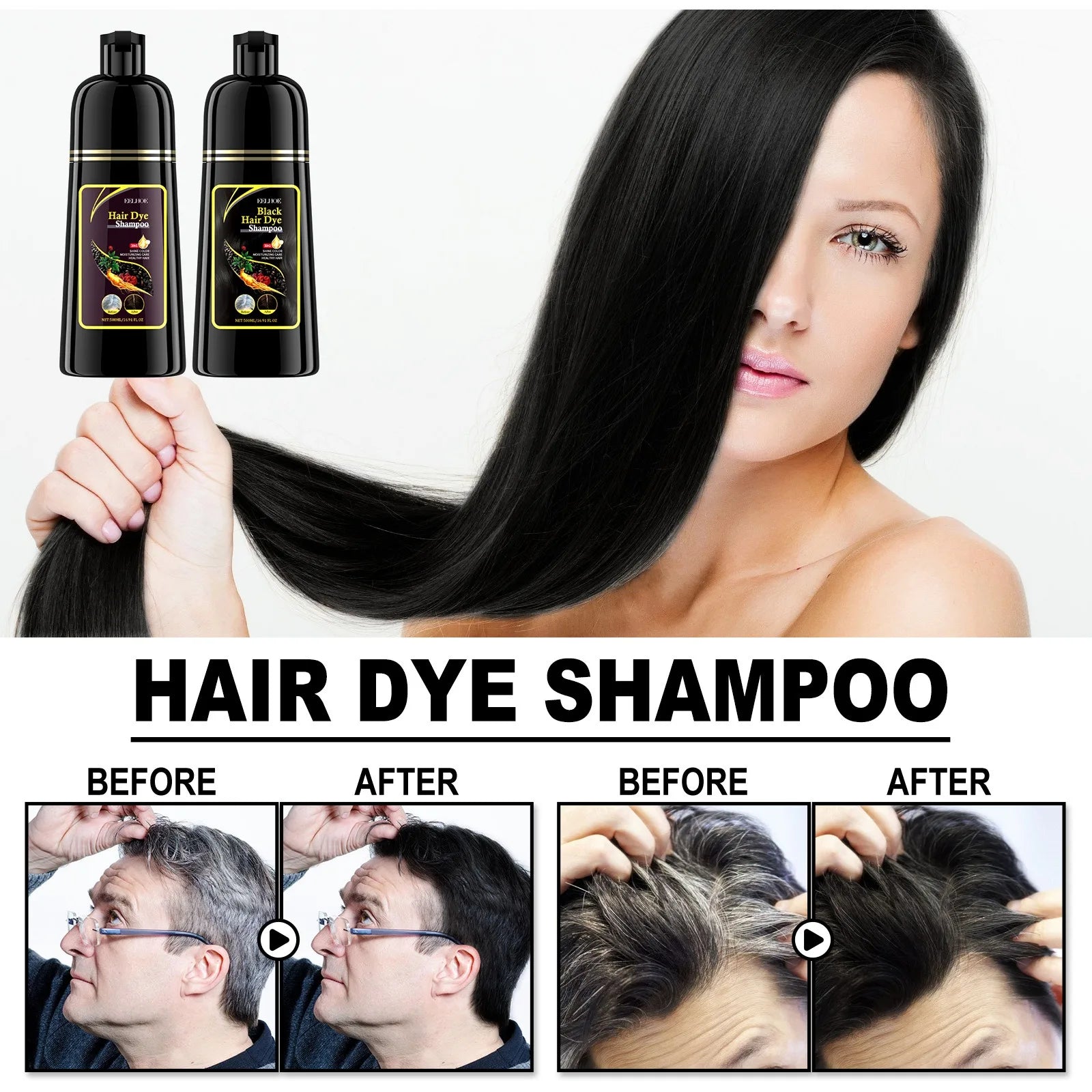 3-in-1 Herbal Black Hair Dye 100ml