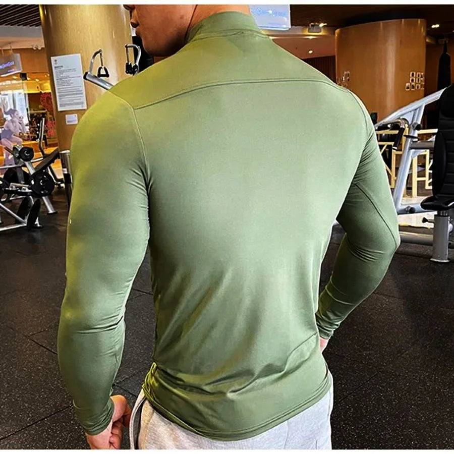 Men's Gym Long Sleeve T-Shirt, Stretchy, Quick Dry, Cool