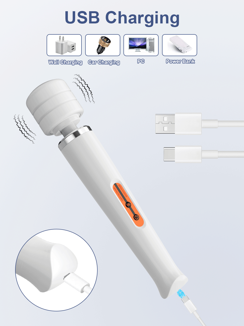 Multi-function G-Spot Stimulating Vibrating Magic Wand for Women