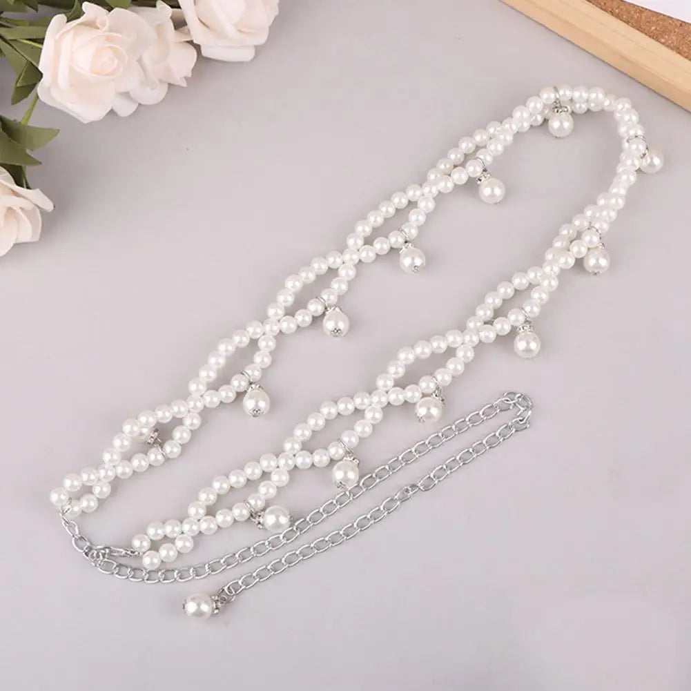 Thắt Lưng Ngọc Trai Nhiều Lớp Phong Cách Hàn Quốc