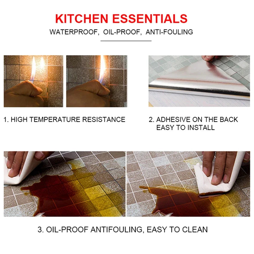 Decal Dán Tường Chống Thấm, Chống Dầu, Chống Cháy Bếp