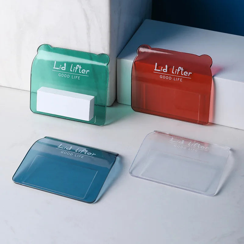 Adhesive Toilet Lid Device Portable Sanitary Closestool Toilet Seat Handle Flapper Holder Household DIY Bathroom Accessories