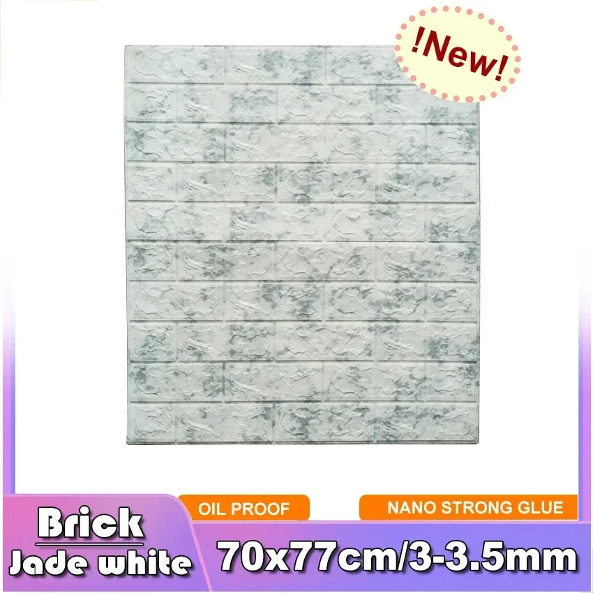 3D Brick Wall Sticker Strong three-dimensional 77*70cm Monochrome and Retro adesivos de parede paper Bring the fun of home life - Daisan Mart