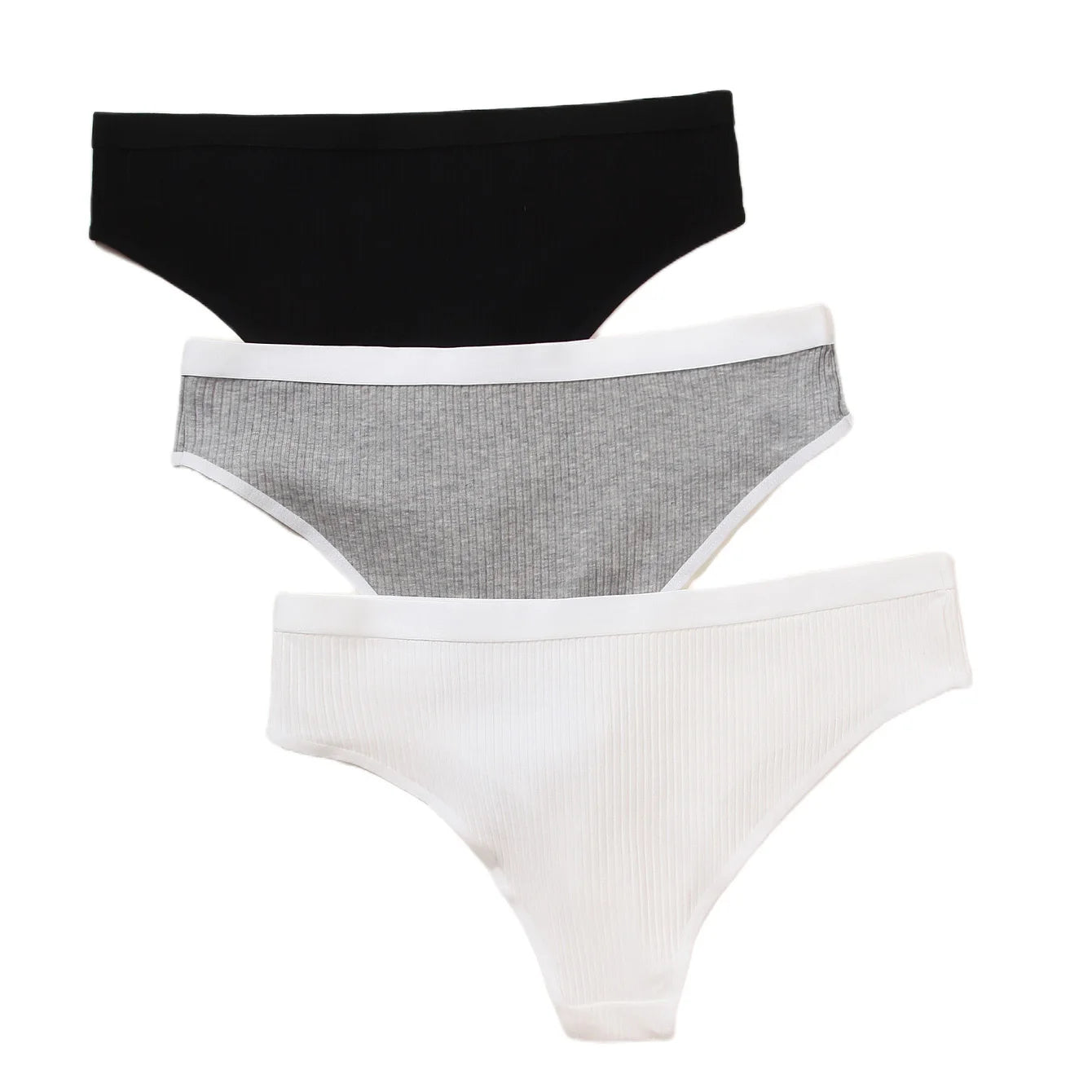 3 pairs of mixed black and white grey base all comfy briefs briefs girls cotton large size underwear - Daisan Mart