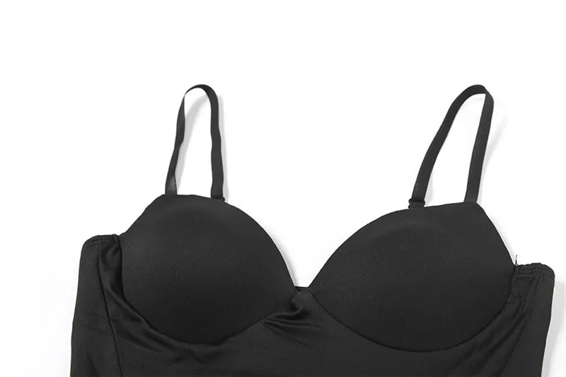 SylCue Sexy Fashion Bodysuits Women Wrapped Chest Backless Sleeveless Shaped Waist Skinny Stretch Street Wild Style Solid Tops