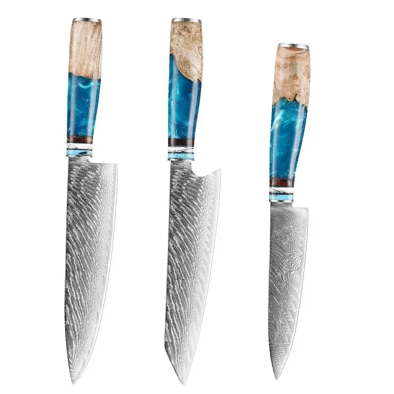 Bộ Dao Bếp Damascus Nhật Bản - Sắc Bén, Đa Năng