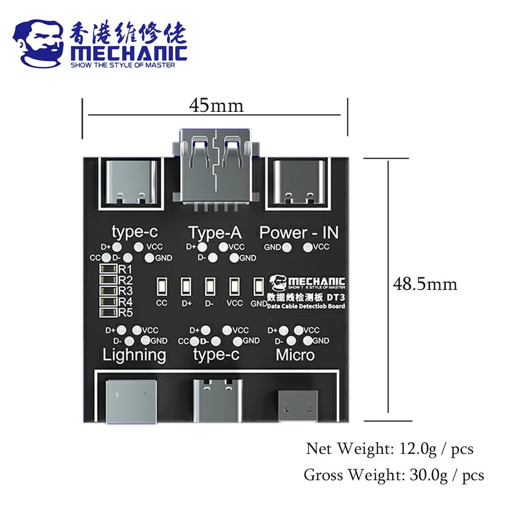 Bảng Test Cáp Đa Năng MECHANIC DT3 Cho iOS Android - Daisan Mart