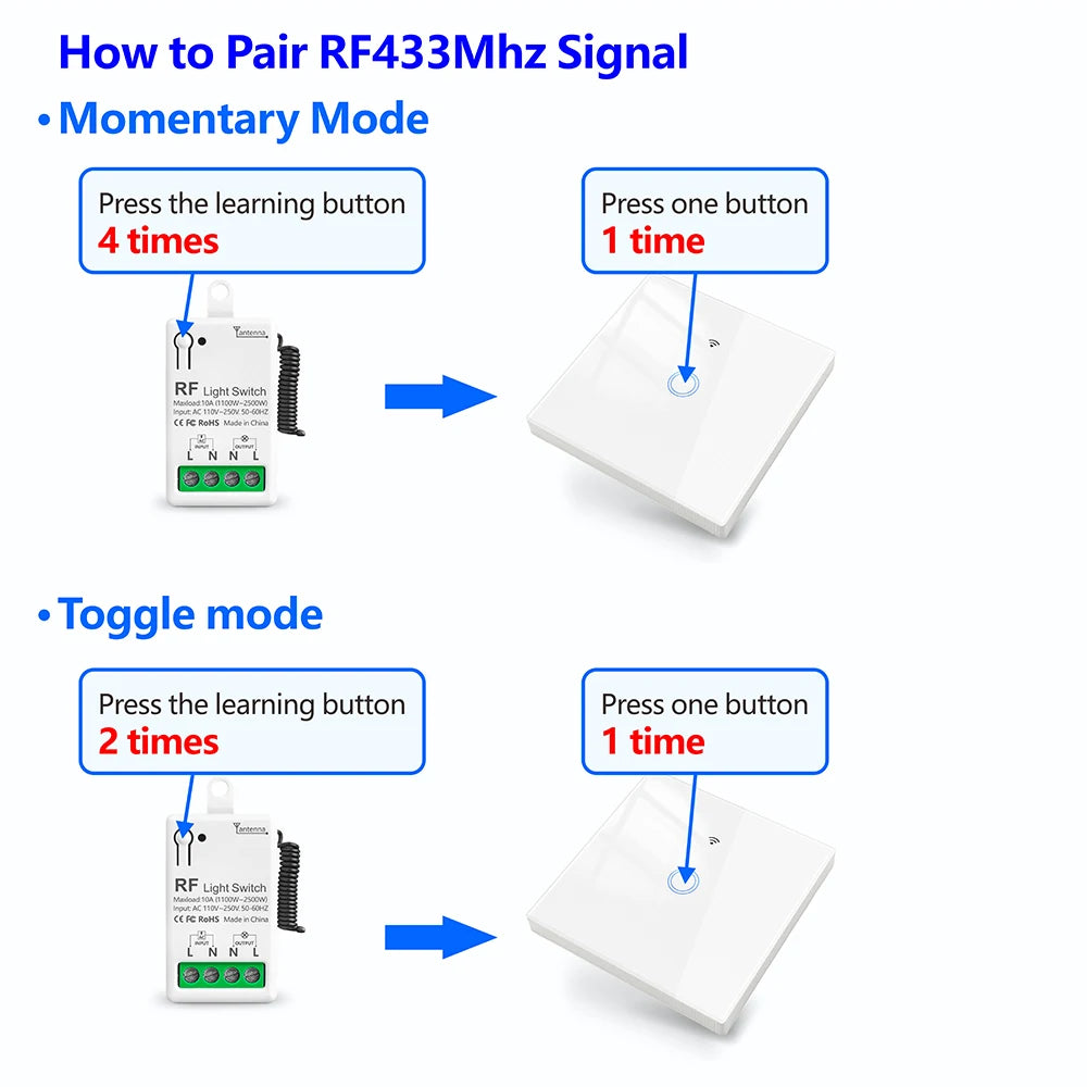 Công tắc RF thông minh 433Mhz cho LED