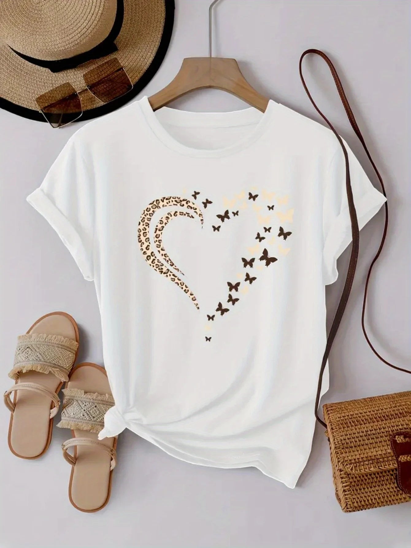 Women's Fashion Round Neck T-Shirt, Elegant All Seasons