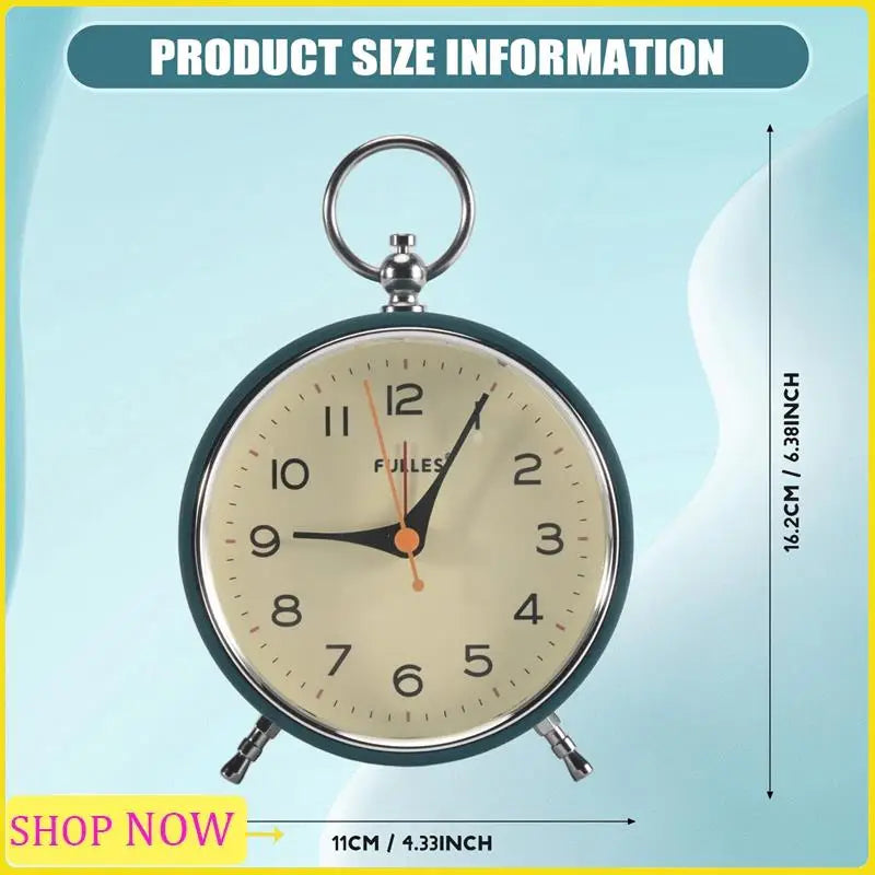 Đồng hồ báo thức analog không tích tắc, có đèn ngủ