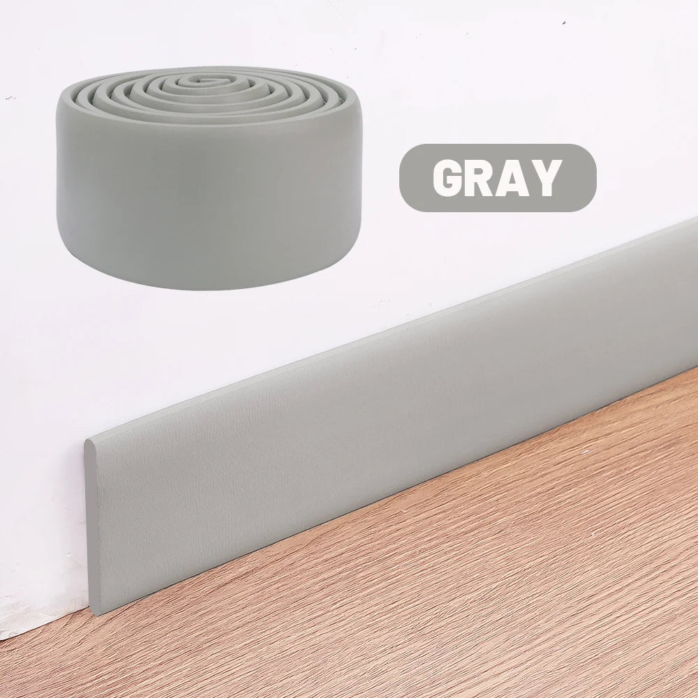 10-2M Waterproof Enclosure Self Adhesive Skirting Line 3D Wall Stickers Thickened Anti-collision Decoration Wall Corner Lines