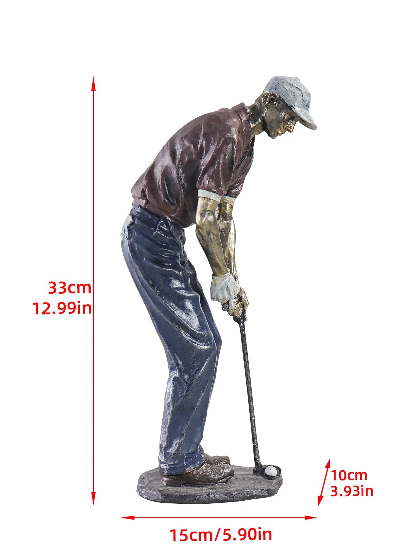 Beautiful Resin Golfer Swinging Club Statue For Room Decoration