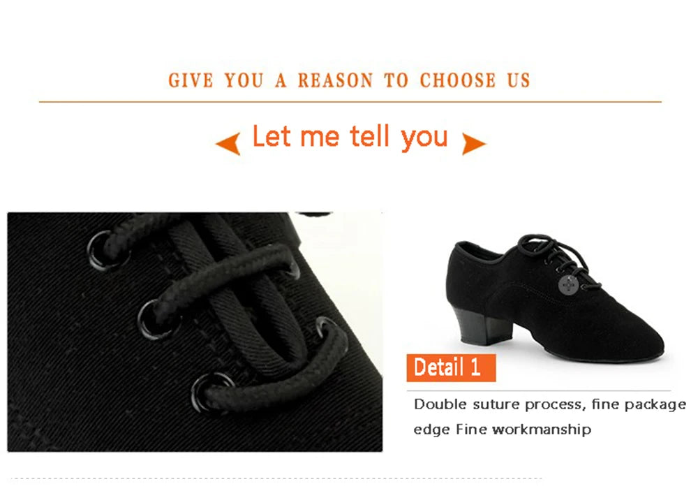 Men's Latin Dance Shoes Canvas Soft Sole 4.5cm