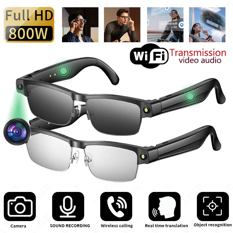 Sunglasses Smart Glasses 8 Million Pixels Recording Videos AI Photo Recognition Answer Translation 270mAh Bluetooth Glasses New