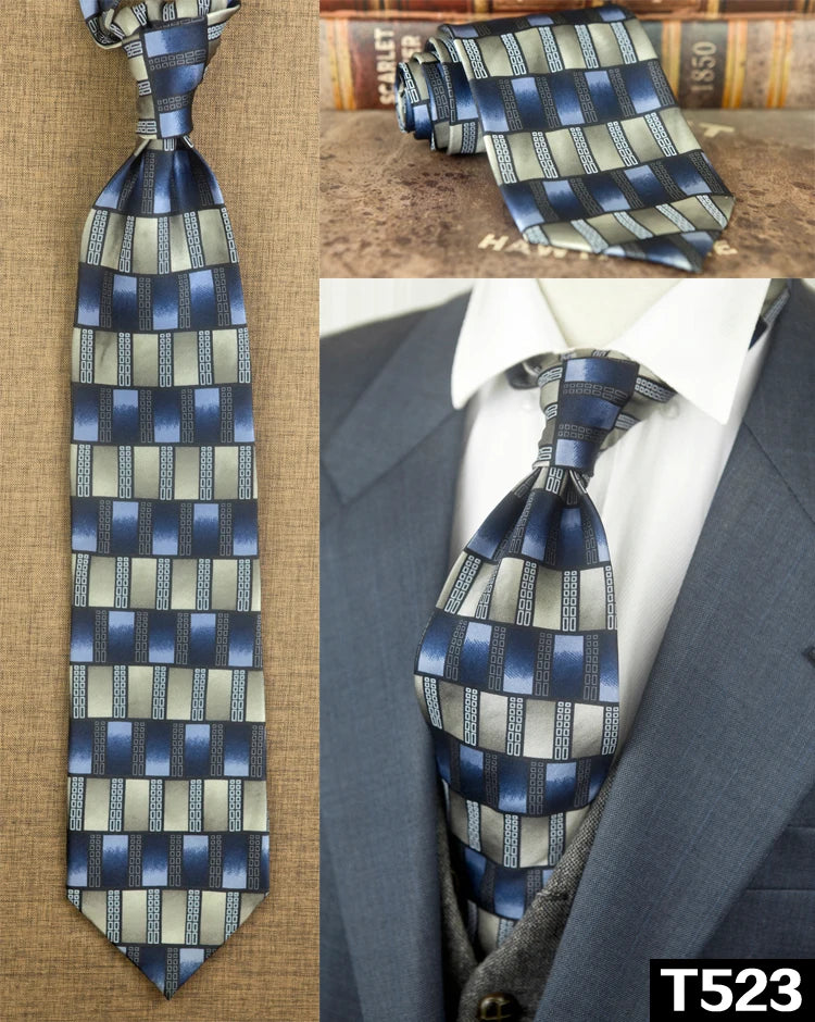 復古領帶，10厘米，100%真絲，抽象圖案