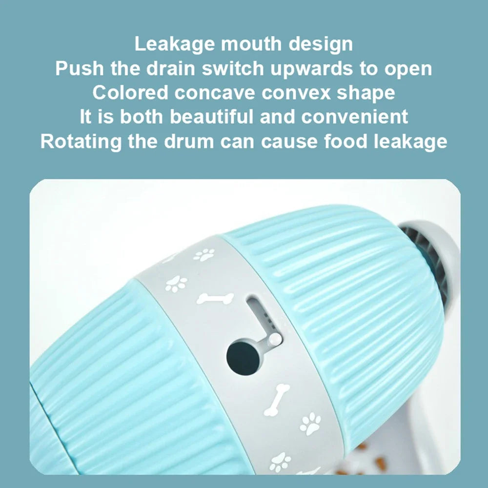 Pet Feeder Fun Dog Toy Drum Leakage Ball Cat Slow Food Bowl Healthy Diet Adjustable Height Durable Multifunctional Pet Supplies