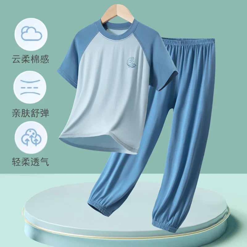 Soft and Cute Modal Fall Winter Children's Pajamas Set