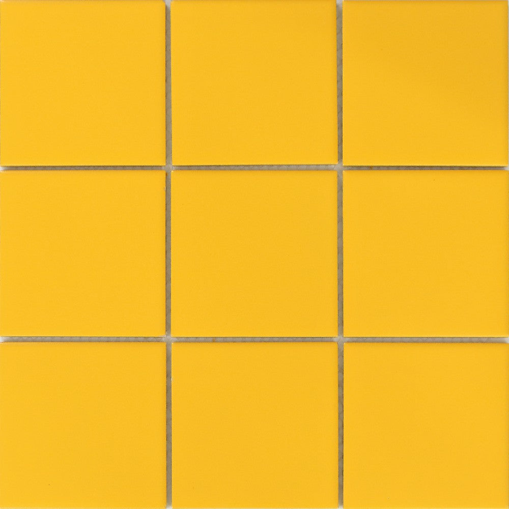 Modern orange ceramic mosaic tiles 48x48mm, antibacterial, fireproof 