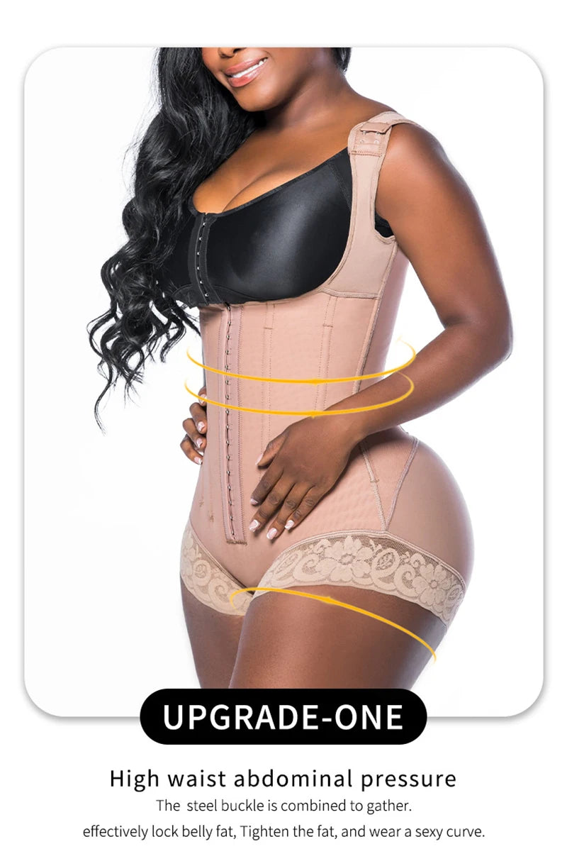 Full Body Shaper High Compression Shapewear 9 Steel Bone Waist Trainer Fajas Colombianas Girdle Corset Bodysuits Underwear Strap