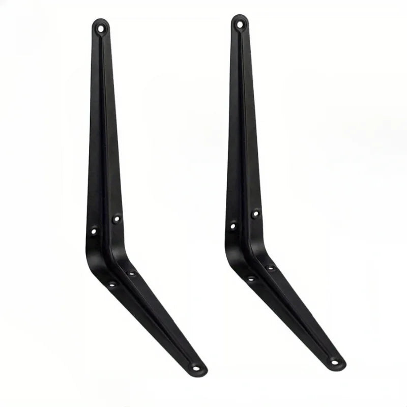 2PCS Shelf L-Brackets 8 Inch Floating Shelf Bracket Heavy Duty Black Steel for Decorative Wall Mount Joint Angle with Screws